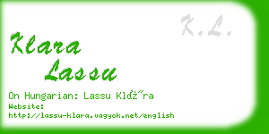 klara lassu business card